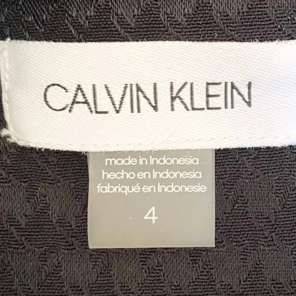 VGT Calvin Klein Black Tie-Sleeve Jacquard Special Occasion Evening Maxi Dress 4